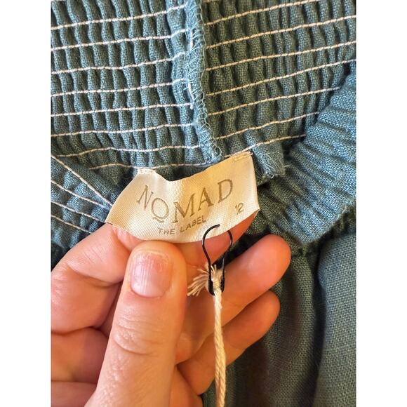 NWT Nomad The Label Sadhu French Linen Pants Tahiti Blue Medium/12 Sustainable - Picture 5 of 11